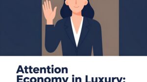 Современная редакционная иллюстрация о стратегии экономики внимания в люкс-сегменте для блога рекламного агентства